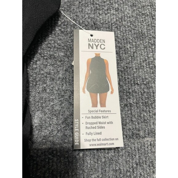Madden NYC Dress Women's Size M Black Bubble Skirt New - Picture 4 of 10